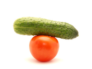 Cucumbers and tomsto