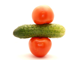 Cucumbers and tomsto