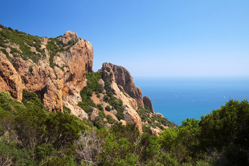 Fototapeta na wymiar Esterel-Massiv der Côte d'Azur