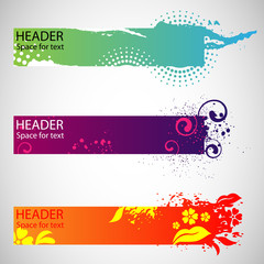 Grunge web banners. Vector illustration.