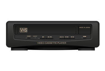Fototapeta premium Old Japan video cassette player. Realistic vector illustration.