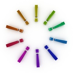 3d exclamation point circle