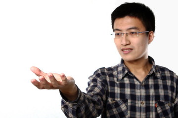 Naklejka premium Male hand as if holding something