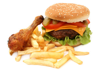 hamburger and chicken