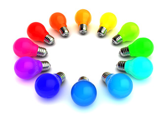 colorful light bulbs