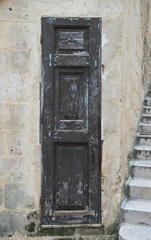 Wooden door.