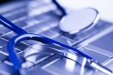 Computer and  Stethoscope