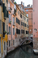 Fototapeta na wymiar Venetian Narrow Water Channel