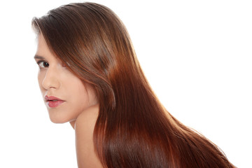 Naklejka premium Woman with healthy long hair