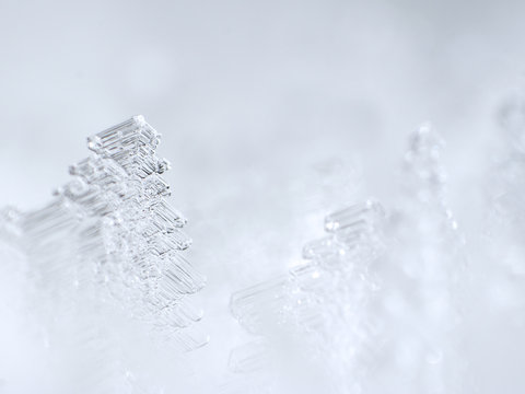 Abstract macro frozen ice crystal photo