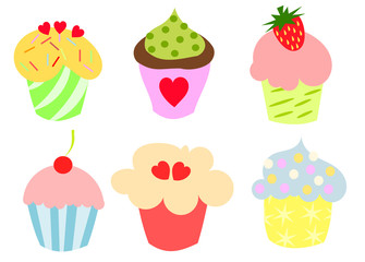 Colorful cute cupcakes