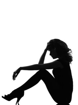 recommend clip art: silhouette woman sitting sad pensive