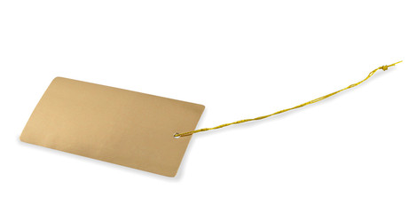 Blank Gift or Price Tag on White with Clipping Path