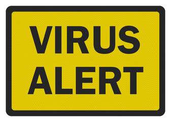 Photo realistic 'virus alert' sign, isolated on white