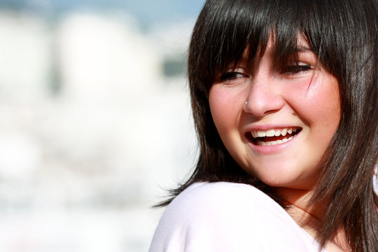 portrait of beautiful young woman smiling