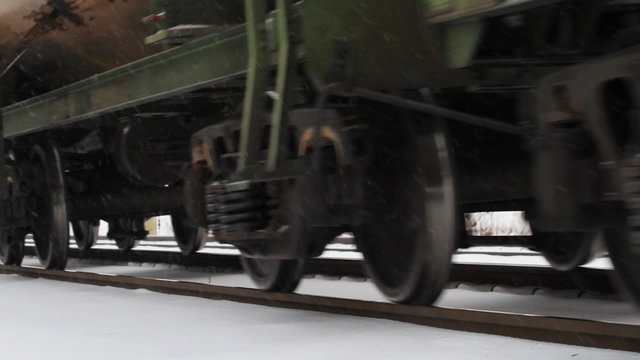cargo train weel in winter