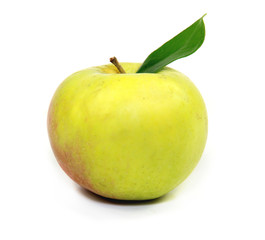 Yellow apple isolated on white background