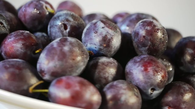 Fresh Picked Plums Turning