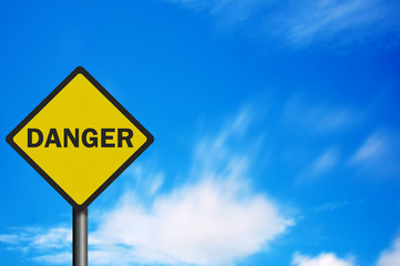 Photo realistic 'danger' sign, with space for text overlay
