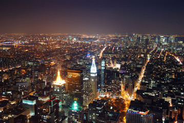 New York City aerial view with Manhattan skyline