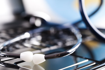 Laptop and Stethoscope