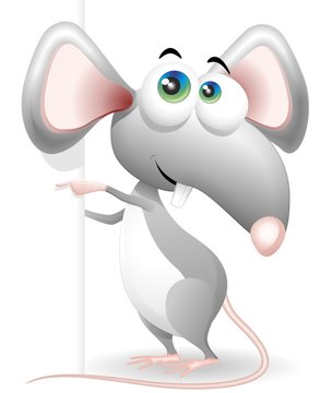 Topo Cartoon Con Pannello-Mouse Cartoon with Panel-Vector