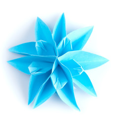 Origami blue snowflake