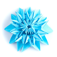 Origami blue snowflake