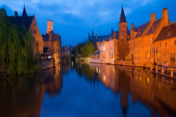 Printed roller blinds Brugges Bruges Canal Buildings Rozenhoedkaai
