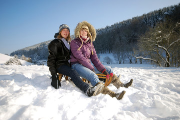 Obraz premium Schlitten fahren