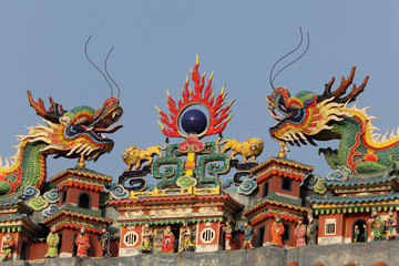 Chinese Dragons at Buddhist temple, Hong Kong