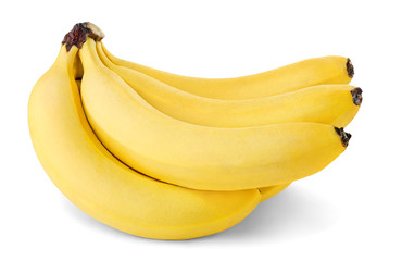 Isolated bananas. Bunch of ripe banana fruits isolated on white background © ChaoticDesignStudio