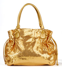 goldene Handtasche