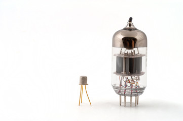 Transistor next to a vacuum tube