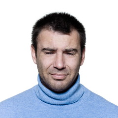 Obraz premium man portrait crying sad depression