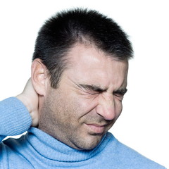 Fototapeta premium man portrait neckache backache