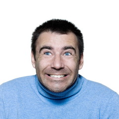 Fototapeta premium man portrait smiling happy childish satisfaction