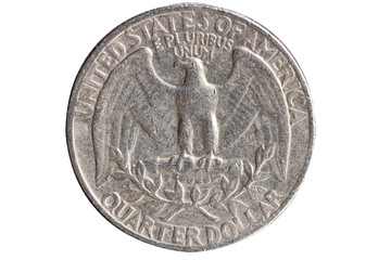 Quarter Dollar isoliert