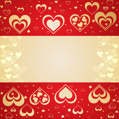 Plakat Nice abstract background with glowing hearts. jpg