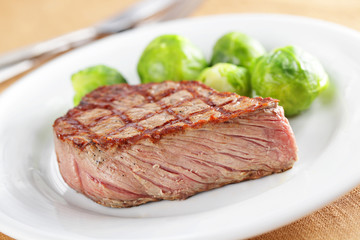 Steak with Brussels sprout