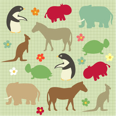 Seamless pattern for kids, abstract natural animal pattern
