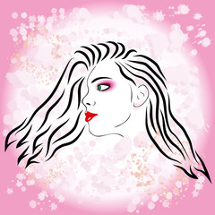 Pink girl fashion silhouette