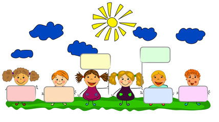 Obraz premium vector happy kids
