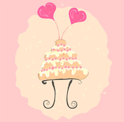 праздничный торт на день святого валентина