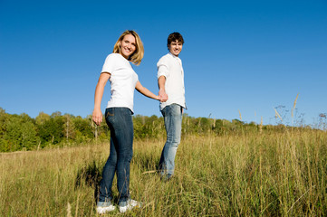 full-length portrait young couple