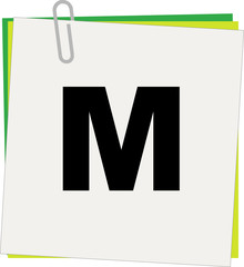 Postit with letter M