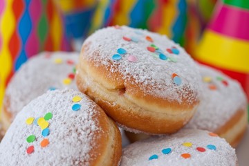 bismarck doughnuts and confetti