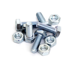 nuts and bolts on white