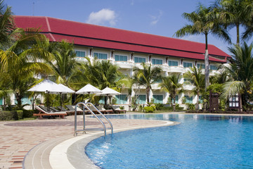 Swimming pool in spa resort