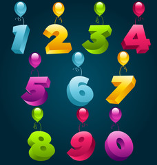 3D Party Balloons Numbers